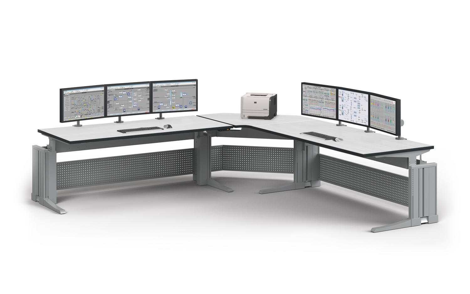 	ESD Corner Workstation Set AES Oscar Electric Height Adjustable VC-E & VC Linear Module 1800 x 800 